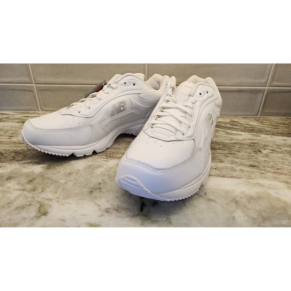 New Balance 445 Walking Shoes Mens 13 White Leather Reflective Low Top Sneakers